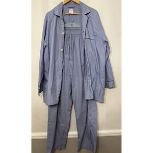 Brooks Brothers Pajama Set Cotton Lightweight Button Up Lounge Blue Men's XL
